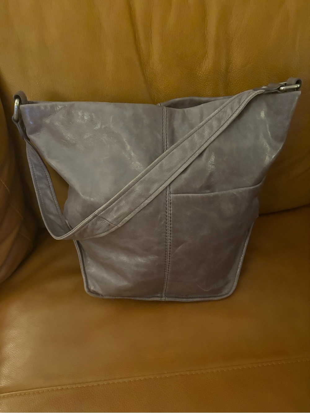 HOBO Gray Leather Hobo Bag - Picture 2 of 6